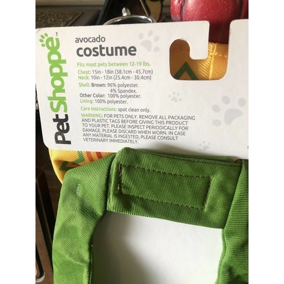 Pet Shoppe Avocado Dog Costume Extra Small/Small 12-19 Lbs Halloween - Picture 7 of 12